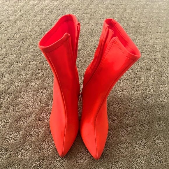 Jeffrey Campbell neon orange booties - Picture 2 of 2